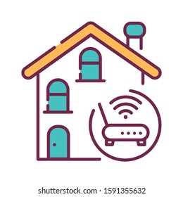 Internet connection color line icon. Ability of individuals to connect to the Internet. Pictogram for web page, mobile app, promo. UI UX GUI design element. Editable stroke.