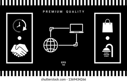 Internet connection, Data Exchange, Transfer Concept  Icon. Graphic elements for your design