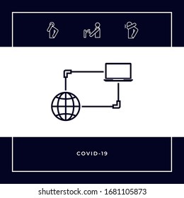 Conexión a Internet, Intercambio de Datos, Icono de Concepto de Transferencia. Elementos gráficos para el diseño