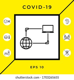 Conexión a Internet, Intercambio de Datos, Icono de Concepto de Transferencia. Elementos gráficos para el diseño
