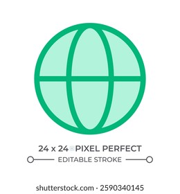 Internet connection duotone color ui icon. Earth globe with grid network. World communication symbol. Connection. Isolated vector illustration. Web design user interface element, pixel perfect