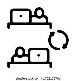 vector de icono de empleado de conexión a Internet. signo de empleado de conexión a Internet. ilustración de símbolo de contorno aislado