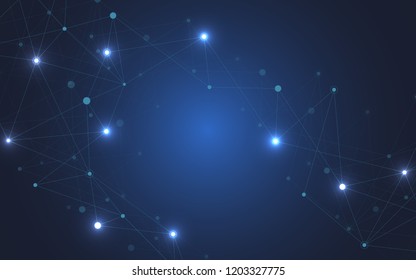 Internet connection. Geometric abstract background with connected dots and lines. Molecular structure and communication. Digital technology background and network connection