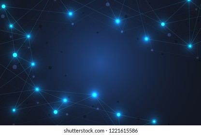Internet connection. Geometric abstract background with connected dots and lines. Molecular structure and communication. Digital technology background and network connection