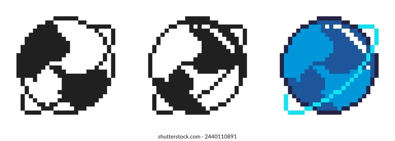 Internet Connection Globe, Pixel Art Set