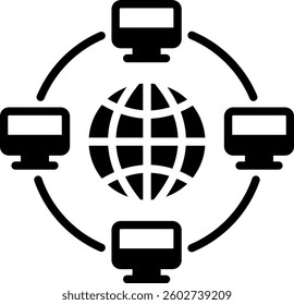 Internet Connection Icon Glyph Vector Illustration
