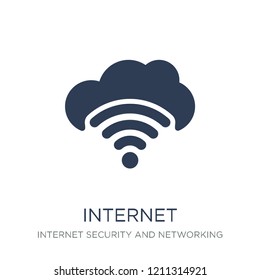Internet connection icon. Trendy flat vector Internet connection icon on white background from Internet Security and Networking collection, vector illustration can be use for web and mobile, eps10