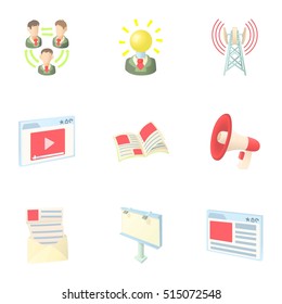 Internet connection icons set. Cartoon illustration of 9 internet connection vector icons for web