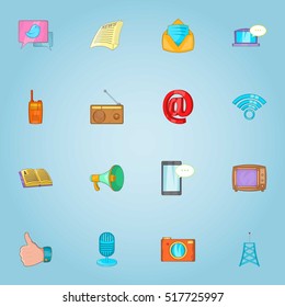 Internet connection icons set. Cartoon illustration of 16 internet connection vector icons for web