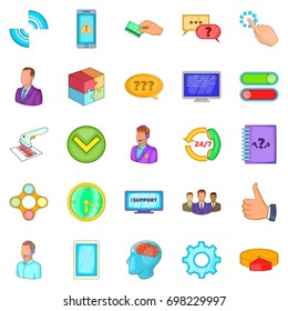 Internet connection icons set. Cartoon set of 25 internet connection vector icons for web isolated on white background