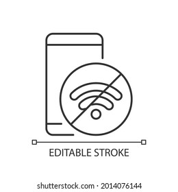 Internet Connection Issues Linear Icon. Slow Wifi Sign. Unstable Connection. Slow Internet Speed. Thin Line Customizable Illustration. Contour Symbol. Vector Isolated Outline Drawing. Editable Stroke