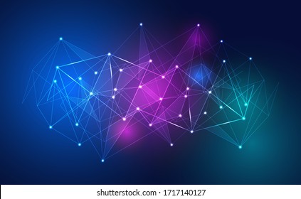 Internet connection, with neon effect, technology background. digital science technology concept. Digital technology backdrop. Vector illustration