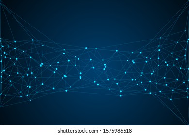 Internet connection network high digital technology. Abstract geometric background with connecting points and lines. Vector illustration EPS 10.