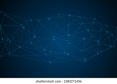 Internet connection network high digital technology. Abstract geometric background with connecting points and lines. Vector illustration EPS 10.