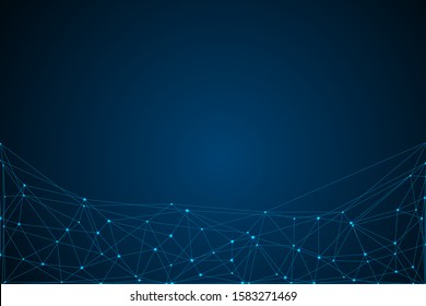Internet connection network high digital technology. Abstract geometric background with connecting points and lines. Vector illustration EPS 10.