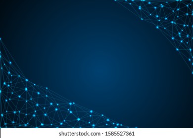 Internet connection network high digital technology. Abstract geometric background with connecting points and lines. Vector illustration EPS 10.