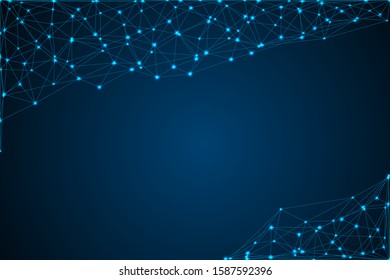 Internet connection network high digital technology. Abstract geometric background with connecting points and lines. Vector illustration EPS 10.