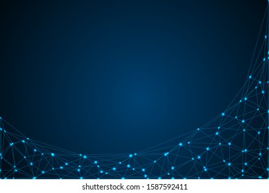 Internet connection network high digital technology. Abstract geometric background with connecting points and lines. Vector illustration EPS 10.