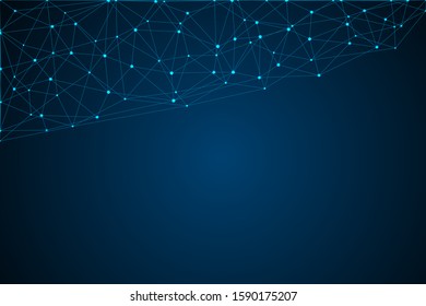 Internet connection network high digital technology. Abstract geometric background with connecting points and lines. Vector illustration EPS 10.