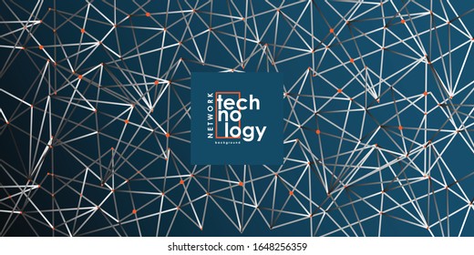 Internet connection network high digital technology. Abstract geometric background with connecting points and lines. Vector illustration