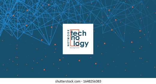 Internet connection network high digital technology. Abstract geometric background with connecting points and lines. Vector illustration