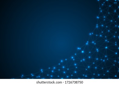 Internet connection network high digital technology. Abstract geometric background with connecting points and lines. Vector illustration EPS 10.