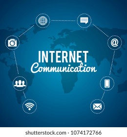 internet connection with social media icons