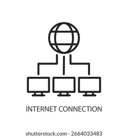 Dünnlinien-Vektorsymbole für Internetverbindungen.