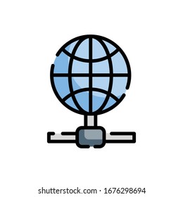Die Vektorillustration Internet Connection füllte die Umrisssymbole mit der Illustration.