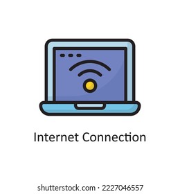 Ilustración de diseño de iconos de esquema rellenado por el vector de conexión a Internet. Símbolo de la casa sobre fondo blanco Archivo EPS 10