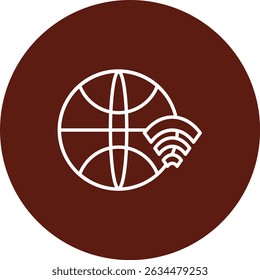 Internet Connection Vector Line Circle Icon Design
