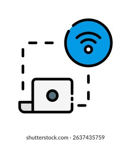 Internet Connection Vector for Remote Productivity. Wi-Fi symbol illustration, essential digital work tool, online access concept.