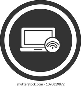 Internet connection, wireless, local. Circle sign design