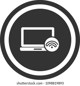 Internet connection, wireless, local. Circle sign design