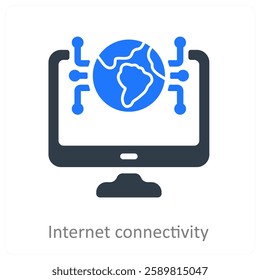 Internet Connectivity and connection icon concept