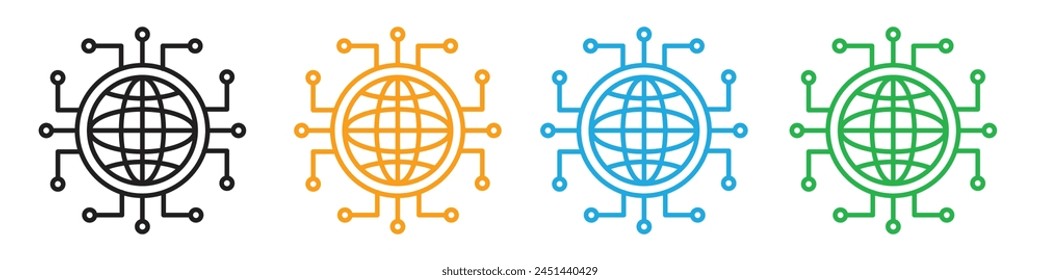 Internet Connectivity Global Network Icon for Tech and Communication