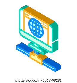 internet connectivity industry 3 isometric icon vector. internet connectivity industry 3 sign. isolated symbol illustration
