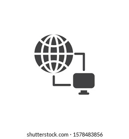 Internet Connectivity vector icon. filled flat sign for mobile concept and web design. Global computer network glyph icon. Symbol, logo illustration. Vector graphics