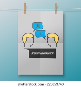 Internet Conversation Poster artwork. Vector illustration concept.