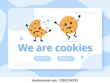 Internet Cookies Technology Illustration with Track Cookie Record of Browsing a Website in Flat Cartoon Hand Drawn Landing Page Templates