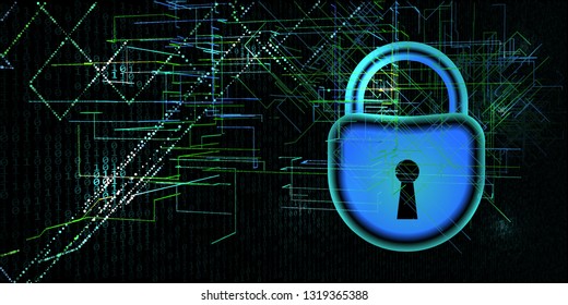 Internet cyber security concept. Cyber crime or prohibition background . Vector illustration.