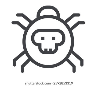 Internet cyber security isolated line web icon. Vector flat graphic design cartoon