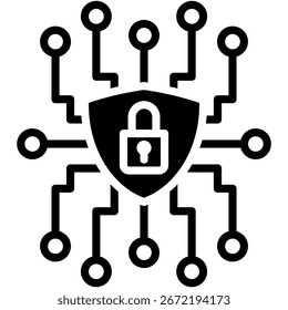 Internet Cybersecurity Technology Glyph Icon