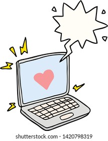 internet dating cartoon  with speech bubble
