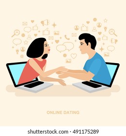 Internet Dating. Online communication. Finding love in the network
