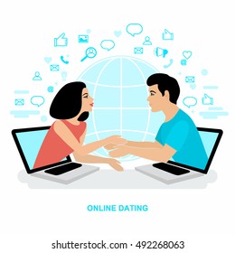 Internet Dating. Online communication. Finding love in the network