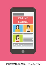 Internet dating, online flirt and relation. Mobile service, application