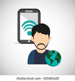 Internet  design. communication concept. flat illustration, editable vector