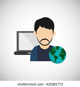 Internet  design. communication concept. flat illustration, editable vector