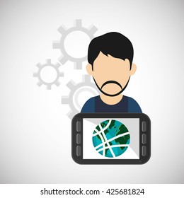 Internet  design. communication concept. flat illustration, editable vector